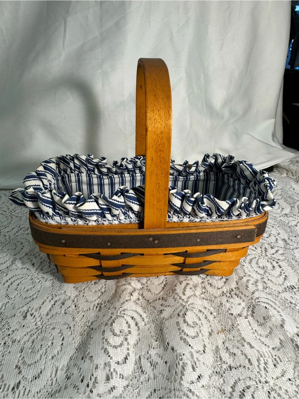 Longaberger 97 Sweetheart Sweet Treats Basket With Blue and Plastic Liner